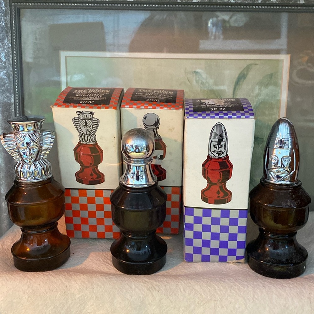 AVON After Shave Chess Bottles